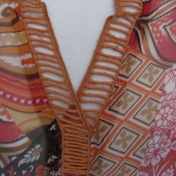 Urban Mangoz  Silk Chiffon Print Top  Brand New - Picture 8 of 10